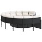 vidaXL Gartensofa mit Tisch und Kissen Rund Schwarz Poly-Rattan vidaXL Gartensofa mit Tisch und Kissen Rund Schwarz Poly-Rattan