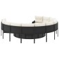 vidaXL Gartensofa mit Tisch und Kissen Rund Schwarz Poly-Rattan vidaXL Gartensofa mit Tisch und Kissen Rund Schwarz Poly-Rattan