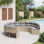 vidaXL Gartensofa mit Kissen Rund Beige Poly-Rattan vidaXL Gartensofa mit Kissen Rund Beige Poly-Rattan