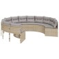 vidaXL Gartensofa mit Kissen Rund Beige Poly-Rattan vidaXL Gartensofa mit Kissen Rund Beige Poly-Rattan