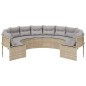 vidaXL Gartensofa mit Kissen Rund Beige Poly-Rattan vidaXL Gartensofa mit Kissen Rund Beige Poly-Rattan