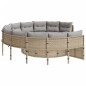 vidaXL Gartensofa mit Kissen Rund Beige Poly-Rattan vidaXL Gartensofa mit Kissen Rund Beige Poly-Rattan