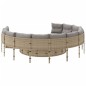 vidaXL Gartensofa mit Kissen Rund Beige Poly-Rattan vidaXL Gartensofa mit Kissen Rund Beige Poly-Rattan