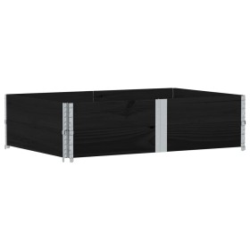 vidaXL Paletten-Aufsatzrahmen 2 Stk. Schwarz 150x100 Massivholz Kiefer