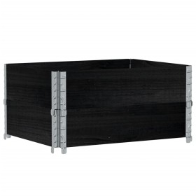 vidaXL Paletten-Aufsatzrahmen 2 Stk. Schwarz 80x60cm Massivholz Kiefer