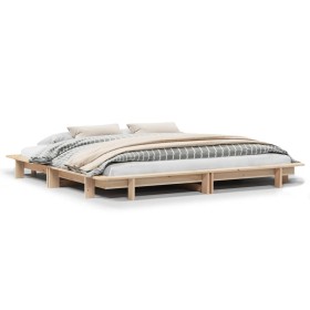 vidaXL Massivholzbett ohne Matratze 160x200 cm Kiefernholz