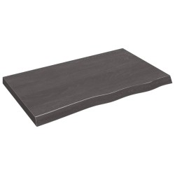 Tischplatte Dunkelgrau 100x60x6 cm Massivholz Eiche Behandelt