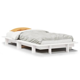 vidaXL Massivholzbett ohne Matratze Weiß 100x200 cm Kiefernholz
