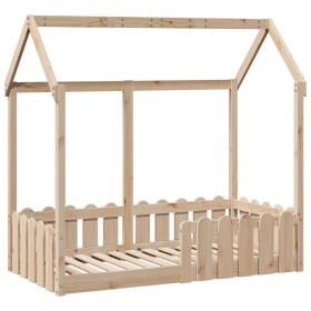 vidaXL Kinderbett Hausbett 70x140 cm Massivholz Kiefer