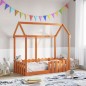 vidaXL Kinderbett Hausbett Wachsbraun 70x140 cm Kiefer vidaXL Kinderbett Hausbett Wachsbraun 70x140 cm Kiefer