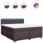 vidaXL Boxspringbett mit Matratze Dunkelbraun 180x200 cm Stoff vidaXL Boxspringbett mit Matratze Dunkelbraun 180x200 cm Stoff
