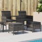 vidaXL Gartensofa 2-Sitzer mit Tisch und Hockern Grau Poly Rattan vidaXL Gartensofa 2-Sitzer mit Tisch und Hockern Grau Poly Rattan