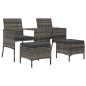 vidaXL Gartensofa 2-Sitzer mit Tisch und Hockern Grau Poly Rattan vidaXL Gartensofa 2-Sitzer mit Tisch und Hockern Grau Poly Rattan