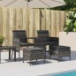 vidaXL Gartensofa 2-Sitzer mit Tisch und Hockern Grau Poly Rattan vidaXL Gartensofa 2-Sitzer mit Tisch und Hockern Grau Poly Rattan