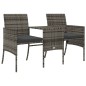 vidaXL Gartensofa 2-Sitzer mit Tisch und Hockern Grau Poly Rattan vidaXL Gartensofa 2-Sitzer mit Tisch und Hockern Grau Poly Rattan