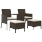vidaXL Gartensofa 2-Sitzer mit Tisch und Hockern Braun Poly Rattan vidaXL Gartensofa 2-Sitzer mit Tisch und Hockern Braun Poly Rattan