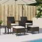 vidaXL Gartensofa 2-Sitzer mit Tisch und Hockern Braun Poly Rattan vidaXL Gartensofa 2-Sitzer mit Tisch und Hockern Braun Poly Rattan