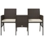vidaXL Gartensofa 2-Sitzer mit Tisch und Hockern Braun Poly Rattan vidaXL Gartensofa 2-Sitzer mit Tisch und Hockern Braun Poly Rattan