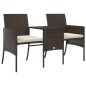 vidaXL Gartensofa 2-Sitzer mit Tisch und Hockern Braun Poly Rattan vidaXL Gartensofa 2-Sitzer mit Tisch und Hockern Braun Poly Rattan