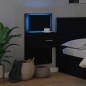 vidaXL Wand-Nachttisch mit LED-Leuchten Schwarz vidaXL Wand-Nachttisch mit LED-Leuchten Schwarz