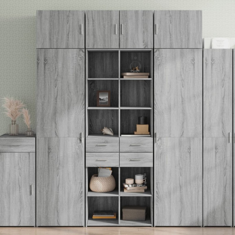vidaXL Highboard Grau Sonoma 70x42,5x185 cm Holzwerkstoff vidaXL Highboard Grau Sonoma 70x42,5x185 cm Holzwerkstoff
