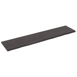 Tischplatte Dunkelgrau 180x40x4 cm Massivholz Eiche Behandelt