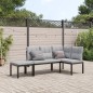 vidaXL Gartenbank-Set 3-tlg. Schwarz Pulverbeschichteter Stahl vidaXL Gartenbank-Set 3-tlg. Schwarz Pulverbeschichteter Stahl