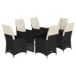 vidaXL 7-tlg. Garten-Essgruppe mit Kissen Schwarz Poly Rattan vidaXL 7-tlg. Garten-Essgruppe mit Kissen Schwarz Poly Rattan