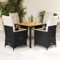 vidaXL 5-tlg. Garten-Essgruppe mit Kissen Schwarz Poly Rattan vidaXL 5-tlg. Garten-Essgruppe mit Kissen Schwarz Poly Rattan