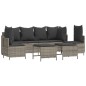 vidaXL 5-tlg. Garten-Sofagarnitur mit Kissen Grau Poly Rattan vidaXL 5-tlg. Garten-Sofagarnitur mit Kissen Grau Poly Rattan