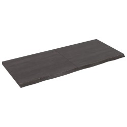 Tischplatte Dunkelgrau 140x60x4 cm Massivholz Eiche Behandelt