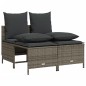 vidaXL 5-tlg. Garten-Sofagarnitur mit Kissen Grau Poly Rattan vidaXL 5-tlg. Garten-Sofagarnitur mit Kissen Grau Poly Rattan