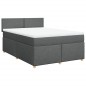 vidaXL Boxspringbett mit Matratze Dunkelgrau 140x190 cm Stoff vidaXL Boxspringbett mit Matratze Dunkelgrau 140x190 cm Stoff