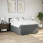 vidaXL Boxspringbett mit Matratze Dunkelgrau 140x190 cm Stoff vidaXL Boxspringbett mit Matratze Dunkelgrau 140x190 cm Stoff