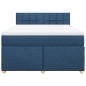 vidaXL Boxspringbett mit Matratze Blau 140x190 cm Stoff vidaXL Boxspringbett mit Matratze Blau 140x190 cm Stoff