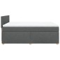 vidaXL Boxspringbett mit Matratze Dunkelgrau 140x200 cm Stoff vidaXL Boxspringbett mit Matratze Dunkelgrau 140x200 cm Stoff