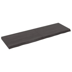 vidaXL Tischplatte Dunkelbraun 160x50x(2-6)cm Massivholz Eiche