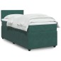 vidaXL Boxspringbett mit Matratze Dunkelgrün 100x200 cm Samt vidaXL Boxspringbett mit Matratze Dunkelgrün 100x200 cm Samt
