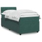 vidaXL Boxspringbett mit Matratze Dunkelgrün 100x200 cm Samt