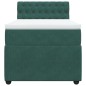 vidaXL Boxspringbett mit Matratze Dunkelgrün 100x200 cm Samt