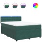 vidaXL Boxspringbett mit Matratze Dunkelgrün 140x190 cm Samt vidaXL Boxspringbett mit Matratze Dunkelgrün 140x190 cm Samt
