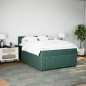 vidaXL Boxspringbett mit Matratze Dunkelgrün 140x190 cm Samt vidaXL Boxspringbett mit Matratze Dunkelgrün 140x190 cm Samt
