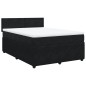 vidaXL Boxspringbett mit Matratze Schwarz 140x200 cm Samt vidaXL Boxspringbett mit Matratze Schwarz 140x200 cm Samt
