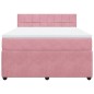 vidaXL Boxspringbett mit Matratze Rosa 140x200 cm Samt vidaXL Boxspringbett mit Matratze Rosa 140x200 cm Samt