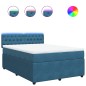 vidaXL Boxspringbett mit Matratze Blau 140x200 cm Samt vidaXL Boxspringbett mit Matratze Blau 140x200 cm Samt