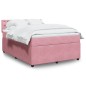vidaXL Boxspringbett mit Matratze Rosa 140x200 cm Samt vidaXL Boxspringbett mit Matratze Rosa 140x200 cm Samt