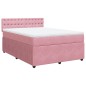 vidaXL Boxspringbett mit Matratze Rosa 140x200 cm Samt vidaXL Boxspringbett mit Matratze Rosa 140x200 cm Samt