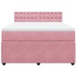 vidaXL Boxspringbett mit Matratze Rosa 140x200 cm Samt vidaXL Boxspringbett mit Matratze Rosa 140x200 cm Samt
