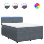 vidaXL Boxspringbett mit Matratze Dunkelgrau 160x200 cm Samt vidaXL Boxspringbett mit Matratze Dunkelgrau 160x200 cm Samt