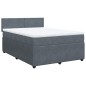 vidaXL Boxspringbett mit Matratze Dunkelgrau 160x200 cm Samt vidaXL Boxspringbett mit Matratze Dunkelgrau 160x200 cm Samt